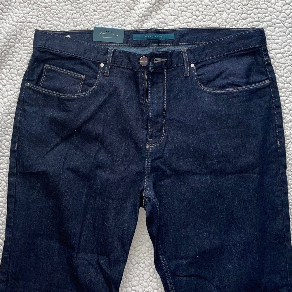 PERRY ELLIS - 36 X 32 BRAND NEW W TAGS - SLIM FIT STRETCH LOW RISE STRAIGHT LEG